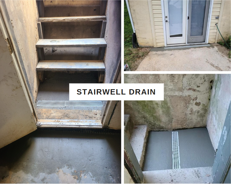 Stairwell drain in Baltimore
