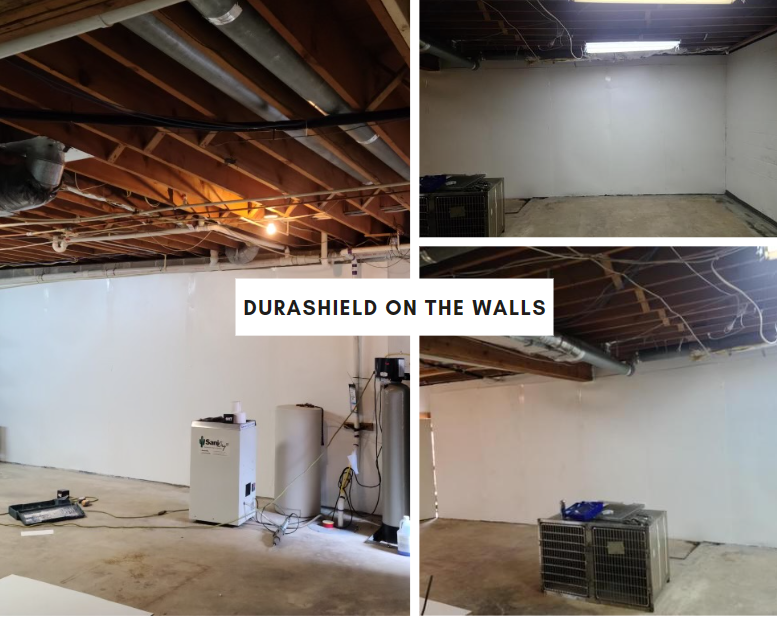 Before and After of Durashield on the walls.